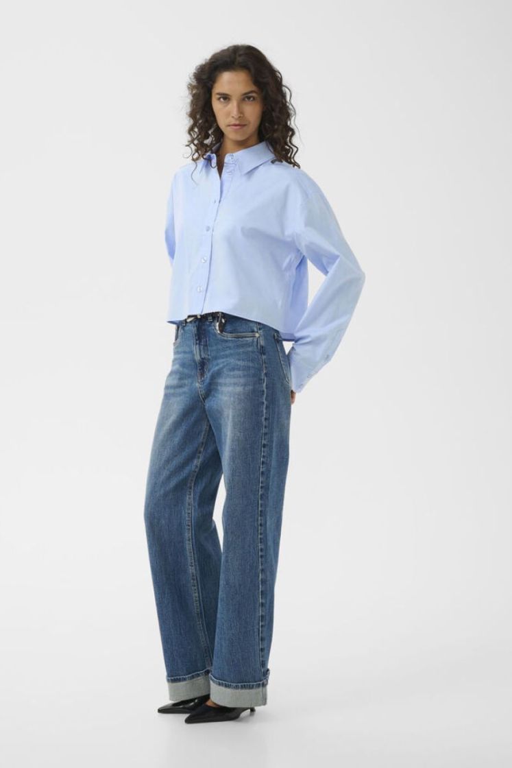 GZyork short shirt chambray blue
