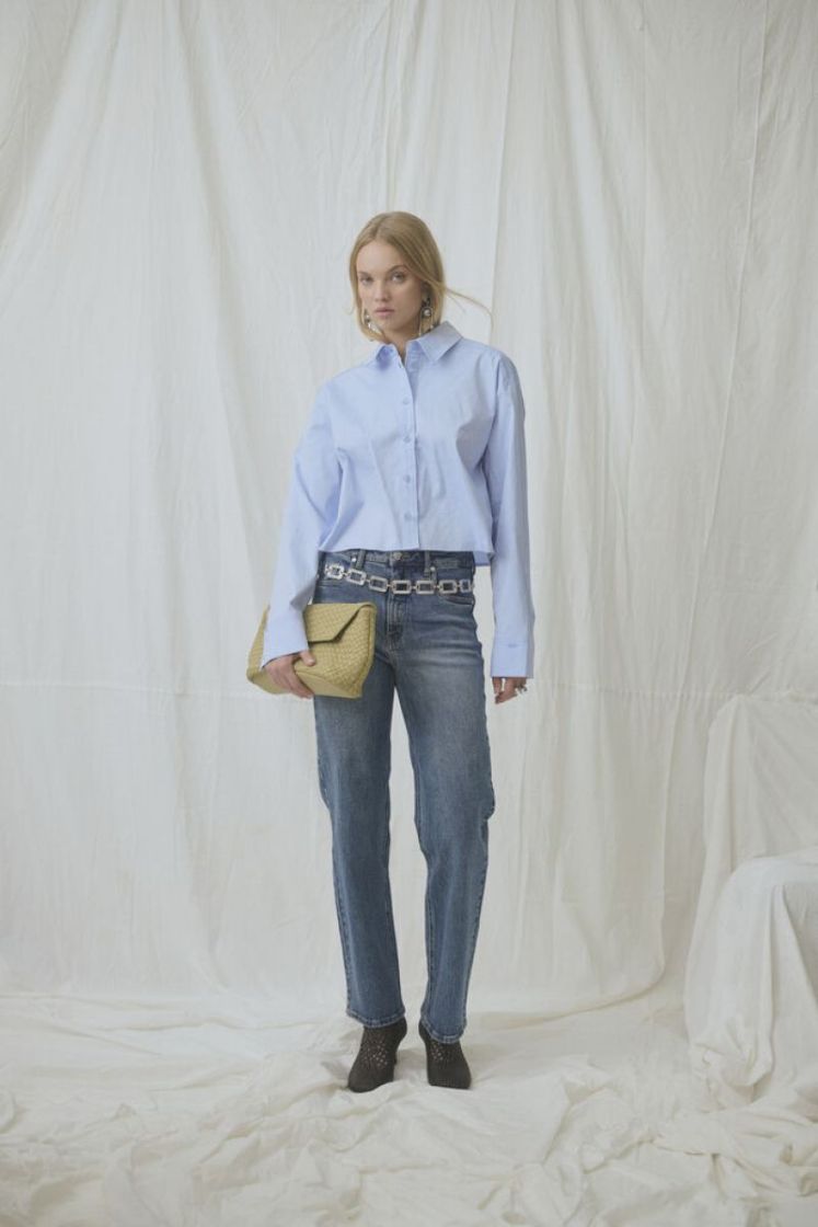 GZyork short shirt chambray blue