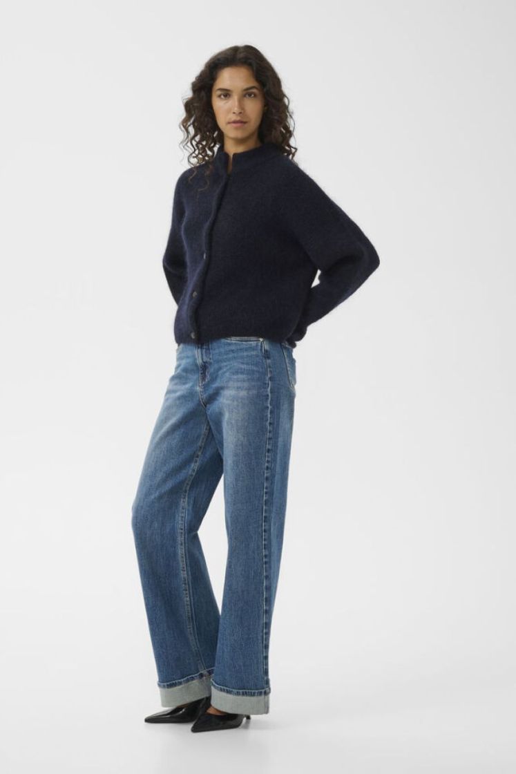 GZsara HW wide jeans washed mid blue