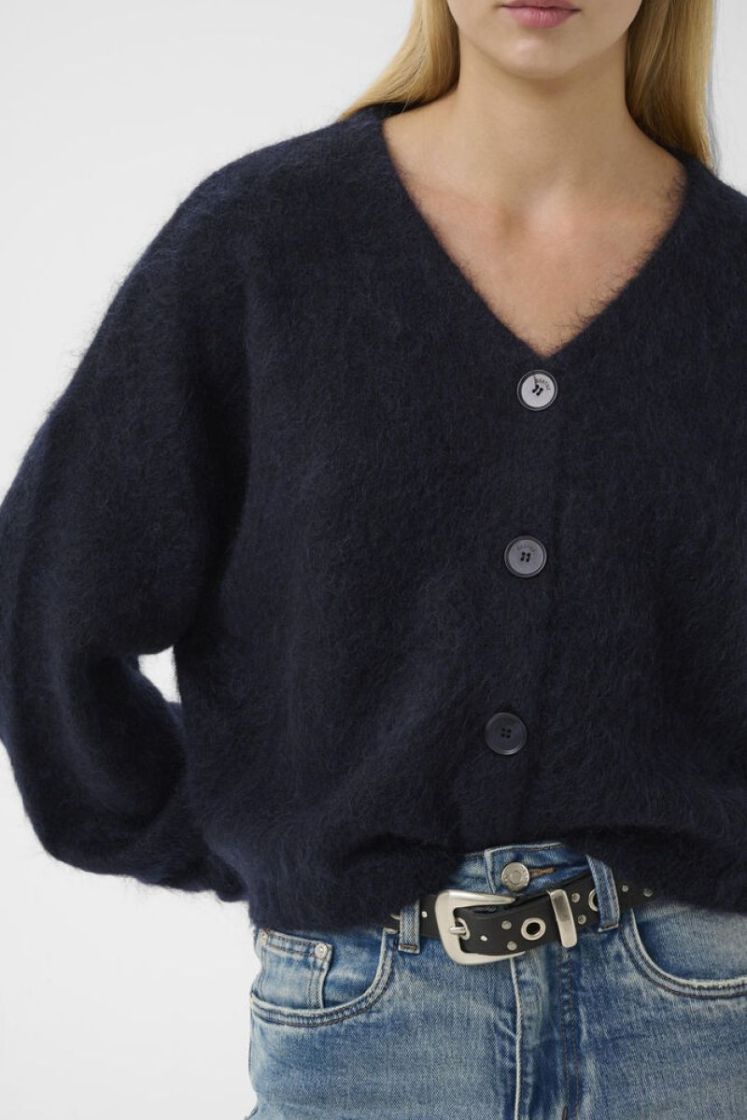 GZdebbie V cardigan NOOS navy melange