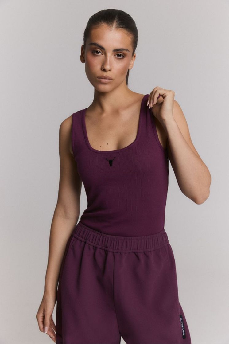Knitted Tank Top aubergine