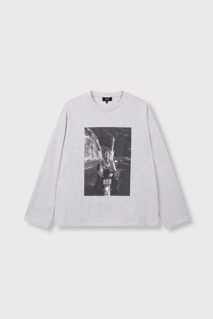 Knitted Photo Longsleeve T-Shi grey melange