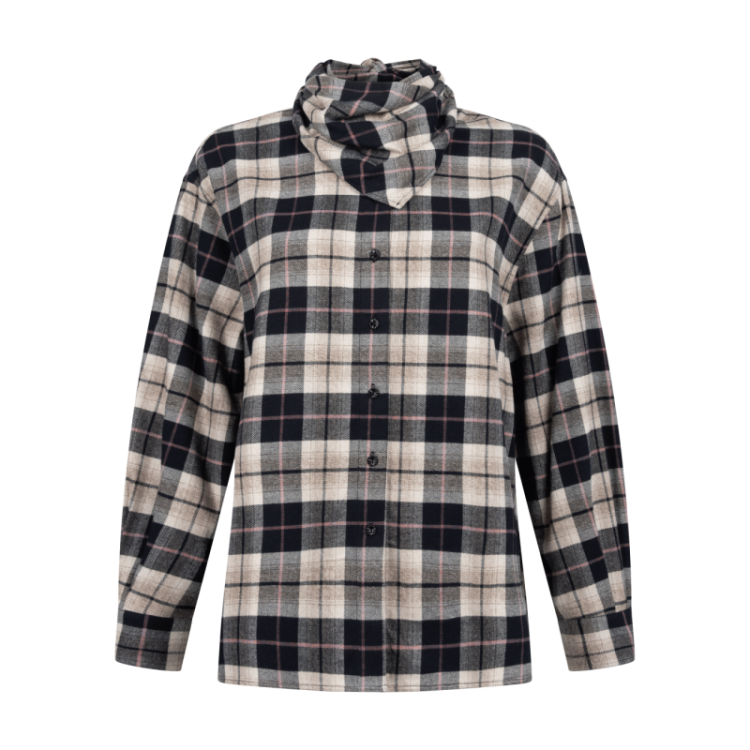 Claudine check shirt black sandshell