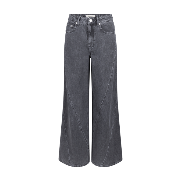 Moore denim wide pants dark grey