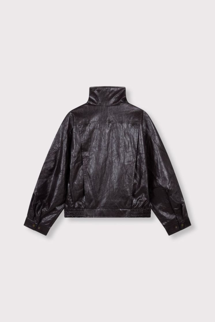 Woven Jacket With Buckle Lee choc brown